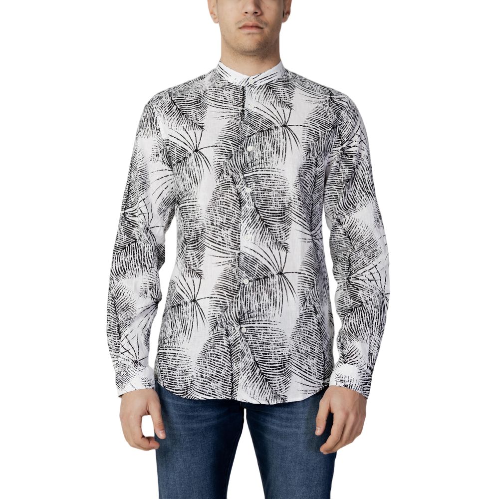 Antony Morato Schwarzes Leinenhemd mit Muster